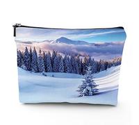 Faro borsa da viaggio per cosmetici, mantello del faro del tramonto a Mahon, borsa per il trucco in lino, ottimo regalo per viaggi, multicolore, 17,8 x 22,9 cm, Bianco Blu_22, Taglia unica, Beauty