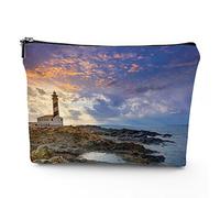 Faro borsa da viaggio per cosmetici, mantello del faro del tramonto a Mahon, borsa per il trucco in lino, ottimo regalo per viaggi, multicolore, 17,8 x 22,9 cm, multicolore_4, Taglia unica, Beauty