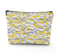 Faro borsa da viaggio per cosmetici, mantello del faro del tramonto a Mahon, borsa per il trucco in lino, ottimo regalo per viaggi, multicolore, 17,8 x 22,9 cm, Grigio giallo_35, Taglia unica, Beauty