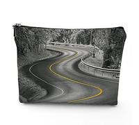 Faro borsa da viaggio per cosmetici, mantello del faro del tramonto a Mahon, borsa per il trucco in lino, ottimo regalo per viaggi, multicolore, 17,8 x 22,9 cm, Grigio Giallo_15, Taglia unica, Beauty