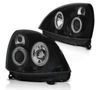 Faro CCFL Angel Eyes Adatto A per Renault Clio 2 Anno Fab. 01-05 Nero