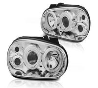 Faro CCFL Angel Eyes Adatto A per VW Golf 4 Anno Fab. 97-03 Cromo Con Nebelsche