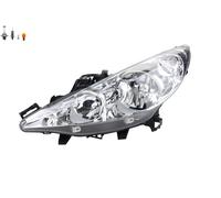 Faro Compatibile Per Peugeot 207 02/2006- Sinistra Lato Guida Con Lampadina