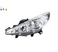 Faro Compatibile Per Peugeot 207 02/2006- Sinistra Lato Guida Con Lampadina