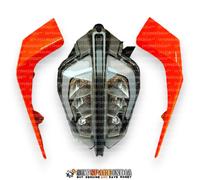Faro con mascherina laterale LH e RH compatibile con KTM Duke 390 arancione...