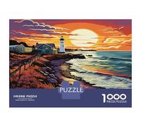 Faro Costa Puzzle 1000 Pezzi In Faro tramonto cartone Spesso, Un Tangram Per Enigma Per Lo Stress Relief, Ideale Per Quadro Fai Da Te, Regalo Di Compleanno Perfetto 70x50cm/1000pcs