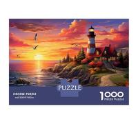 Faro Costa Rompicapo 1000 Pezzi In Faro tramonto cartone Riciclato, Un Puzzle Per Impossibile Difficile Arduo Stimolante, Ideale Per Decorazione Casa Design, Regali Per Le Donne, Regali P