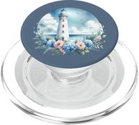Faro costiero con fiori di ortensia PopSockets PopGrip per MagSafe