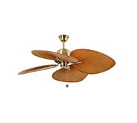 Faro Barcelona Ventilatore da soffitto CUBA L Ø1320 mm 65W 4 pale Oro invecchiato / Bianco acciaio
