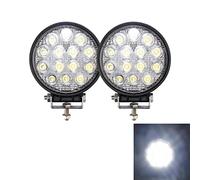 Faro da Lavoro, BRIGHTUM 42W LED Luce del lavoro luce del lavoro fuori strada bianca 12V 24V Lumen rotonda riflettore faro Spotlight lavoro SUV luce UTV ATV del trattore Escavatore Truck KFZ (42W)