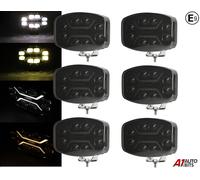 Faro Da Lavoro Dinamico DRL LED 10" 12V 24V X6 Spot Fumè Rete