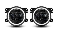 Faro Da Lavoro Fari Fendinebbia A LED 4 Pollici Luci Guida Rotonde Con Anello Alone Ambra Bianco Fuoristrada DRL Per Jeep Per Wrangler JK TJ Per Dodge Faretti Fendinebbia(4 inch 2pcs)