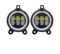 Faro Da Lavoro Fari Fendinebbia A LED 4 Pollici Luci Guida Rotonde Con Anello Alone Ambra Bianco Fuoristrada DRL Per Jeep Per Wrangler JK TJ Per Dodge Faretti Fendinebbia(3.5 inch 2pcs)