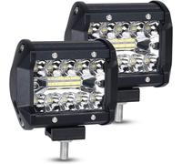 Faro Da Lavoro LED, 2 Pezzi Faretti Fendinebbia 4" 60W, 6000K Fari LED Impermeab