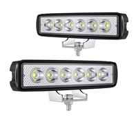 Faro da Lavoro LED Spot 18W 12V 24V per Trattore Auto, 15cm, 2 Pezzi | Faretto Retromarcia IP65, Corpo in Alluminio, Staffa Regolabile 180°, Luce Bianca 6000K Fuoristrada Camion