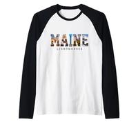 Faro del Maine Pine Tree State Pride Maglia con Maniche Raglan