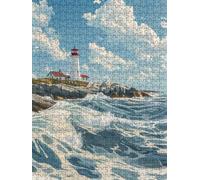 Faro Del Mare Puzzle 1000 Pezzi, 3D Puzzle per Adulti Impegnativo, Educa Puzzles Artistico, Divertente E Stimolante Puzzles Decorativo per La Famiglia, Regalo e Decorazione Pareti FNKL6-252