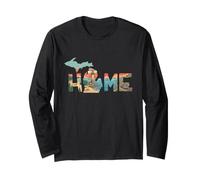 Faro del Michigan Home State Pride Lake Life Vintage Maglia a Manica