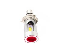 Faro Del Motociclo 40W Con Ventole Luce Bianca Angel Eye H4 LED Faro Per Moto Scooter Moto Faro Lampadina DRL Accessori 12V Faro Motocicletta(Red)