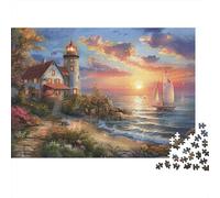Faro della costa Puzzles 1000 Pezzi In Faro della costa Incastro Perfetto, Un Gioco Di Puzzle Per Enigma Per Lo Stress Relief, Ideale Per Per La Decompressione E La Decorazione Delle Pareti, Regal