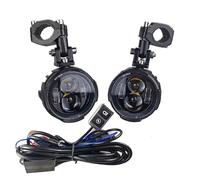 Faro della motocicletta Coppia 100W Fari Moto Fendinebbia Led Luce Di Guida Ausiliaria Riflettore Faro Doppio Lampeggiatore Di Colore Farol Moto Fendinebbia Faro Anteriore Moto