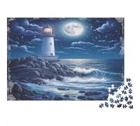 Faro della notte Puzzle 1000 Pezzi In cartone Extra Spesso, Un Puzzles Per Impossibile Difficile Arduo Stimolante, Ideale Per Office Break Puzzle, Regali Per Le Donne, R