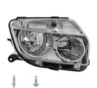 Faro Destro Cromato H1/H7 Per Dacia Duster Inclusi Lampadine Osram