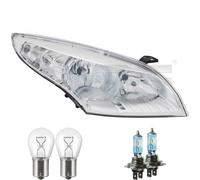 Faro Destro Cromato H7/H7/P21W Per Renault Megane III Inclusi Lampadine Osram