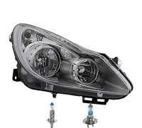 Faro Destro Cromato Inclusi Lampadine OSRAM Con Motore LWR Per Opel Corsa D