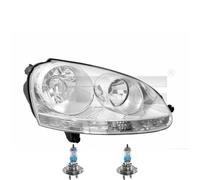 Faro Destro Cromato Inclusi Lampadine OSRAM Con Motore LWR Per VW Golf V 1K1 1K5