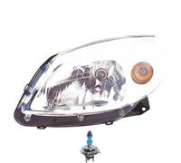Faro Destro Cromato Inclusi Lampadine OSRAM H4 Per Dacia Sandero Renault Laguna