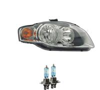 Faro Destro Giallo H7/H7 Per Audi A4 8EC B7 8ED 8H7 B6 8HE Inclusi Lampadine