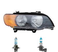 Faro Destro Giallo H7/HB3 Per BMW X5 E53 Inclusi Lampadine Osram