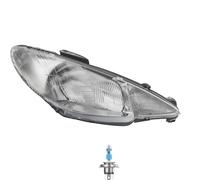 Faro Destro H4 Per Peugeot 206 CC 2D 2A/C 2E/K Inclusi Lampadine Osram