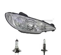 Faro Destro H7/H1 Per Peugeot 206 CC 2D 2A/C 2E/K Inclusi Lampadine Osram