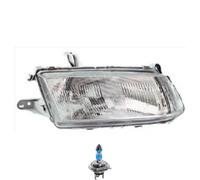 Faro Destro Inclusi Lampadine OSRAM H4 Con Supporto Lampada Per Mazda 323 S V BA