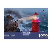 Faro di Cliff Red Brick Puzzle in Legno Impermeabile DIY Puzzles Da 1000 Pezzi Regali Per Adulti Impossibili Per Decorazioni Domestiche