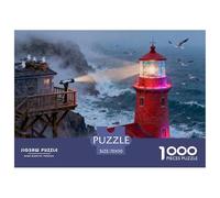 Faro di Cliff Red Brick Puzzle in Legno Impermeabile Puzzles Da 1000 Pezzi Per Adulti Sfidanti E Rompicapo Giochi Di Puzzle Impegnativi