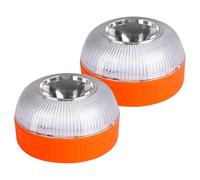 Faro di emergenza, 2 luci stroboscopiche approvate V16 Luci stroboscopiche di emergenza ricaricabili a LED con base magnetica per auto e, per camion