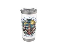 Faro di Fenwick Island Delaware Octopus 1953 Lettere blu Bicchiere termico in acciaio inox doppia parete