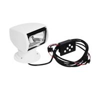 Faro di ricerca per barca, 12 V 100 W, lampadina alogena, telecomando, proiettore di ricerca portatile con rotazione a 360 °, per yacht guardia costiera 2300 lumen [A++a E] (HT60)