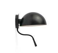 FARO BARCELONA Applique Dominica, nero opaco, acciaio, Ø 25 cm FARO BARCELONA