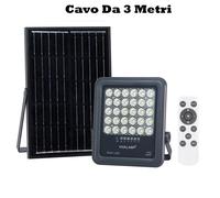 Faro Energia Solare Led 200W Con Pannello Faretto Crepuscolare Telecomando AI