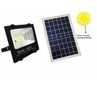 FARO ENERGIA SOLARE LED CON PANNELLO FARETTO CREPUSCOLARE + TELECOMANDO 60W
