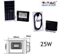 FARO ENERGIA SOLARE LED CON PANNELLO FARETTO CREPUSCOLARE + TELECOMANDO V TAC