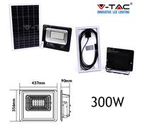 FARO ENERGIA SOLARE LED CON PANNELLO FARETTO CREPUSCOLARE + TELECOMANDO V TAC