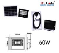 FARO ENERGIA SOLARE LED CON PANNELLO FARETTO CREPUSCOLARE + TELECOMANDO V TAC
