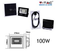 FARO ENERGIA SOLARE LED CON PANNELLO FARETTO CREPUSCOLARE + TELECOMANDO V TAC