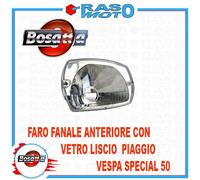 Faro Fanale Anteriore Bosatta Vetro Liscio Piaggio Vespa 50 Special