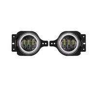 Faro Fanale Anteriore Per Jeep Per Wrangler JL 2018 2019 2020 2021 2022 60W LED Fendinebbia Anteriori DRL Con Cablaggio E Staffa Di Montaggio Con Halo Ring Angel Eyes